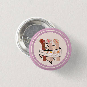 Chapa Redonda De 2,5 Cm Rosa El futuro es feminista femenino