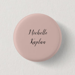 Chapa Redonda De 2,5 Cm Rosa Gold Modern Professional Nombre exclusivo
