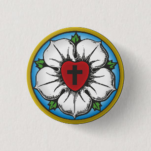 Chapa Redonda De 2,5 Cm Rosa Lutheran