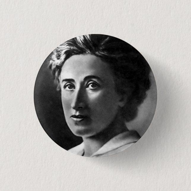 Chapa Redonda De 2,5 Cm Rosa Luxemburg Pin (Anverso)