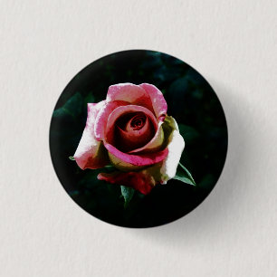 Chapa Redonda De 2,5 Cm Rosa Pintada al Óleo