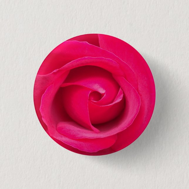 Chapa Redonda De 2,5 Cm Rosa Rosa Roja Romántica (Anverso)