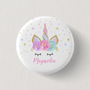 Chapa Redonda De 2,5 Cm Rosa y oro del Pin del fiesta del favor del