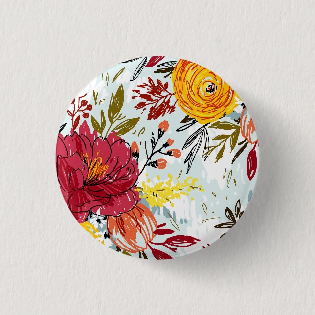 Chapa Redonda De 2,5 Cm Rosas Hermosas (Anverso)