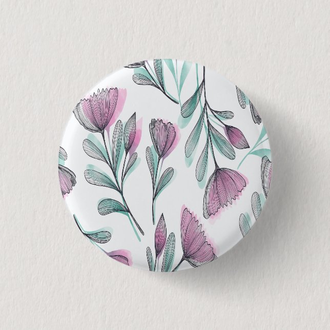 Chapa Redonda De 2,5 Cm Rosas púrpuras (Anverso)