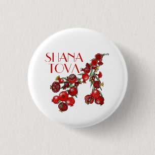 Chapa Redonda De 2,5 Cm Rosh Hashana Pomegranates