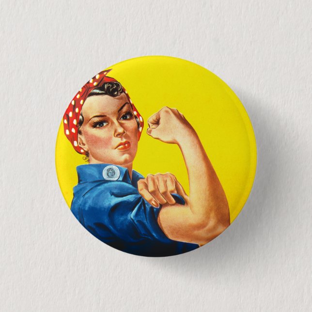 Chapa Redonda De 2,5 Cm Rosie The Riveter (Anverso)