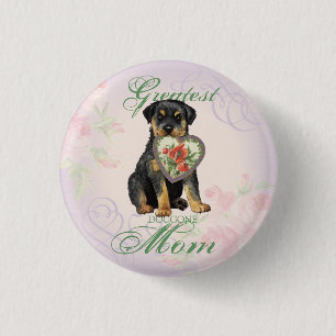 Chapa Redonda De 2,5 Cm Rottweiler Heart Mom