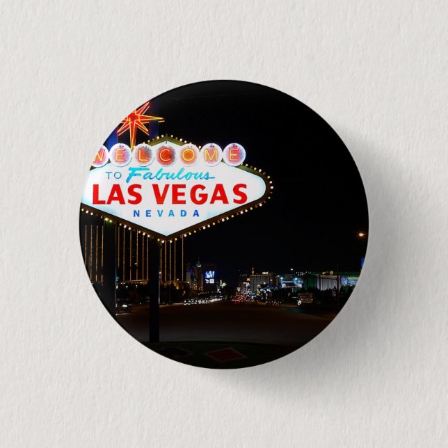 Chapa Redonda De 2,5 Cm Rótulo de Las Vegas (Anverso)
