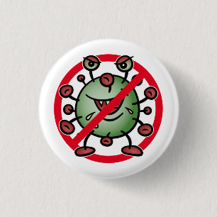 Chapa Redonda De 2,5 Cm Rótulo de parada del Personalizado Funny del Virus