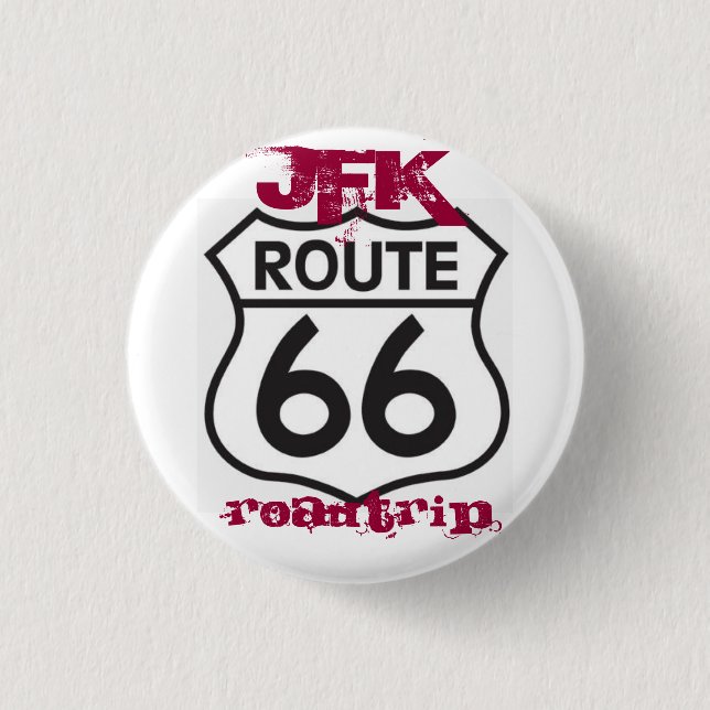 Chapa Redonda De 2,5 Cm route66, Roadtrip, JFK (Anverso)