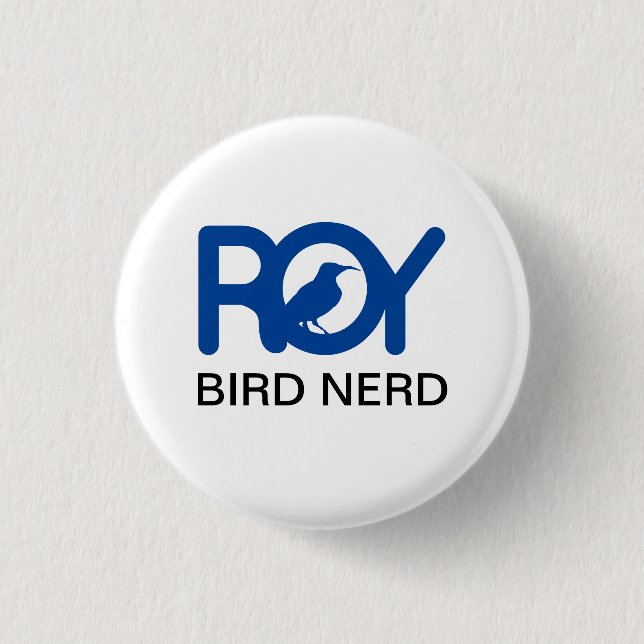 Chapa Redonda De 2,5 Cm Roy Bird Nerd (Anverso)