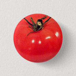 Chapa Redonda De 2,5 Cm Ruby Red Tomato Fun
