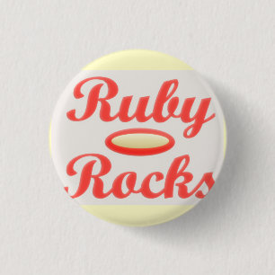 Chapa Redonda De 2,5 Cm Ruby Rocks diseño crema roja y melosa