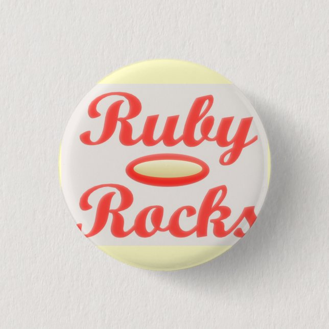 Chapa Redonda De 2,5 Cm Ruby Rocks diseño crema roja y melosa (Anverso)