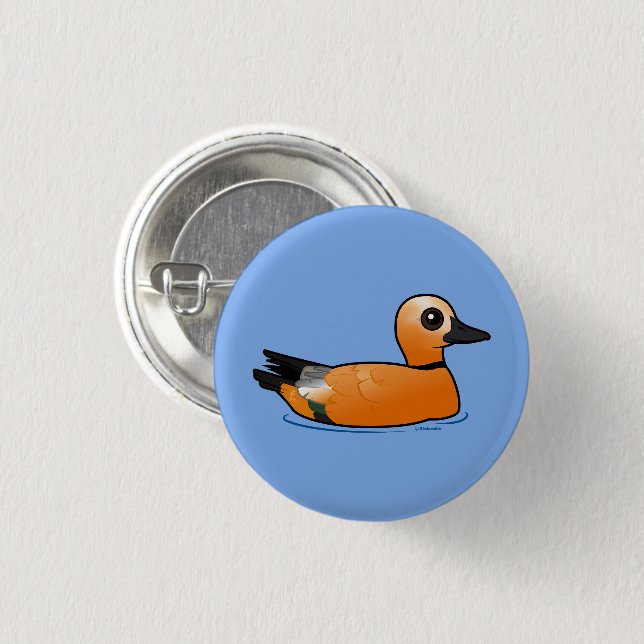Chapa Redonda De 2,5 Cm Ruddy Shelduck Birdorable (Anverso y reverso)