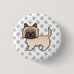 Chapa Redonda De 2,5 Cm Ruedas Cairn Terrier Perro Cute Paisajes de Ilustr