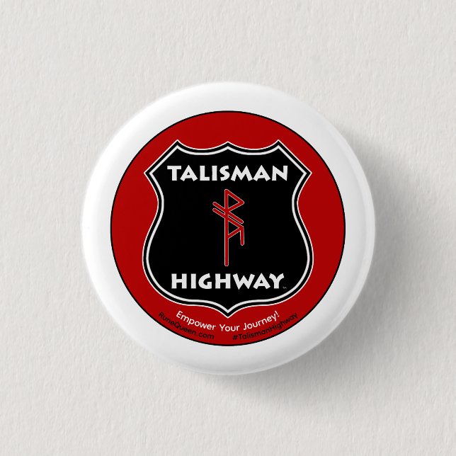 Chapa Redonda De 2,5 Cm RuneQueen's Talisman Highway (Anverso)