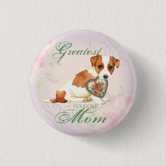 Chapa Redonda De 2,5 Cm Russell Terrier Heart Mom