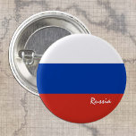 Chapa Redonda De 2,5 Cm Russia button, patriotic Russian Flag fashion<br><div class="desc">Buttons: Russia & Russian Flag - love my country,  travel,  holiday,  national patriots / sports fans</div>