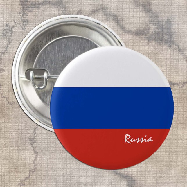 Chapa Redonda De 2,5 Cm Russia button, patriotic Russian Flag fashion (Subido por el creador)