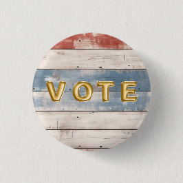 Chapa Redonda De 2,5 Cm Rustic Americana Wood Plank Vote