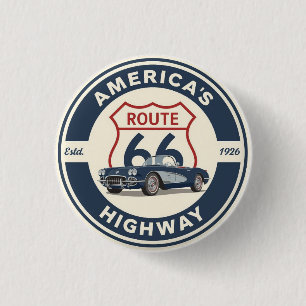 Chapa Redonda De 2,5 Cm Ruta 66 de EE. UU. carretera histórica Regalos de