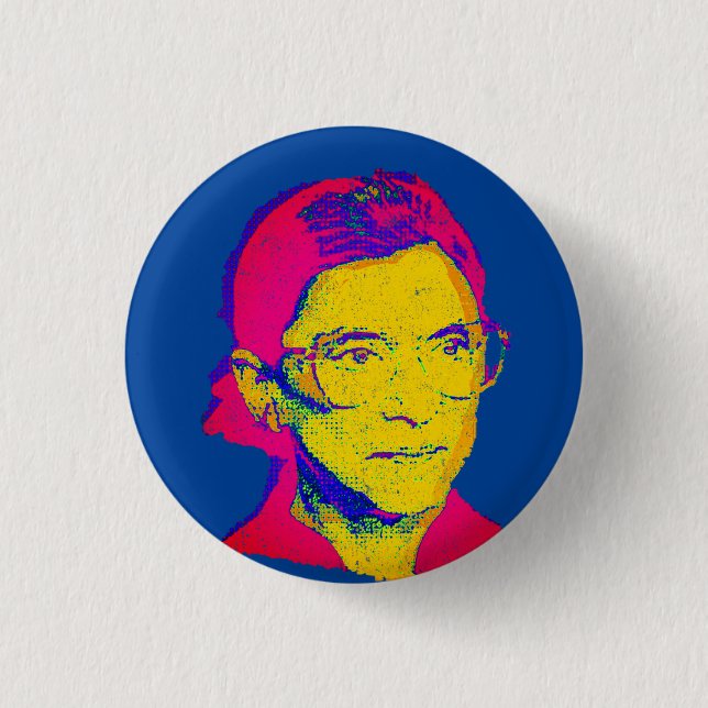 Chapa Redonda De 2,5 Cm Ruth Bader Ginsburg 1983, retrato de arte pop (Anverso)