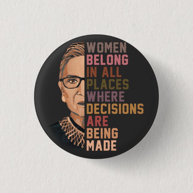 Chapa Redonda De 2,5 Cm Ruth Bader Ginsburg RBG (Anverso)