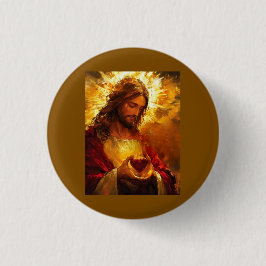 Chapa Redonda De 2,5 Cm Sacred Heart of Jesus
