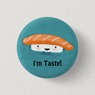 Chapa Redonda De 2,5 Cm Salmón Sashimi Kawaii