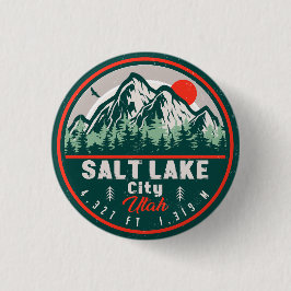 Chapa Redonda De 2,5 Cm Salt Lake City Utah Retro Sunset Souvenirs 60