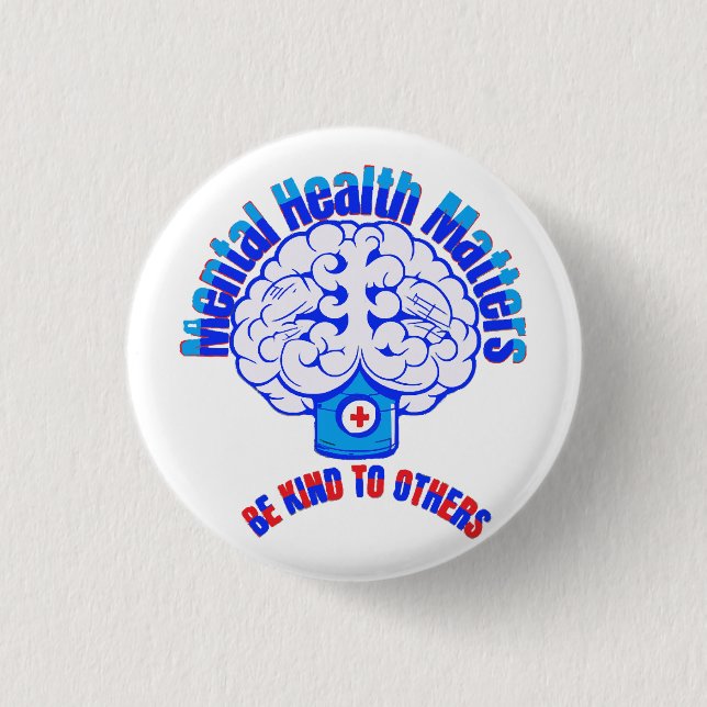 Chapa Redonda De 2,5 Cm Salud Mental (Anverso)