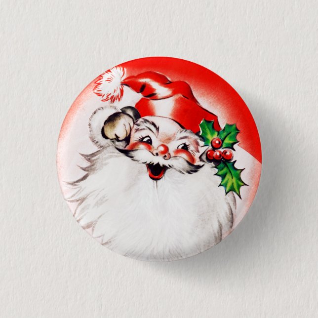Chapa Redonda De 2,5 Cm Saludos alegres del navidad (Anverso)