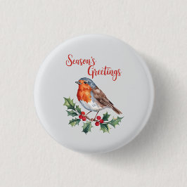 Chapa Redonda De 2,5 Cm Saludos de temporada de Robin animado