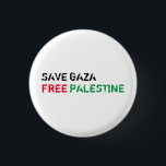 Chapa Redonda De 2,5 Cm Salvar a Gaza Liberar Palestina negro rojo verde b<br><div class="desc">Salvemos Gaza Free Palestine blanco negro verde angustiado tipografía grunge botón moderno de pin blanco. Disponible en muchos colores y opciones de estilo.</div>