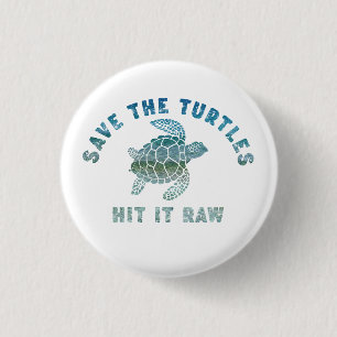 Chapa Redonda De 2,5 Cm Salven A Las Tortugas Que La Golpean En Brujas