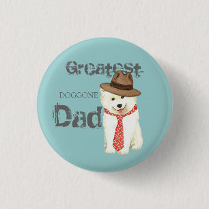 Chapa Redonda De 2,5 Cm Samoyed Dad
