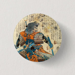 Chapa Redonda De 2,5 Cm Samurai Orenji
