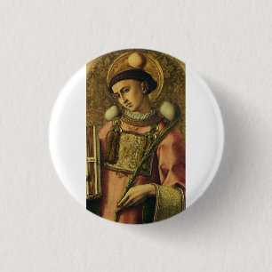 Chapa Redonda De 2,5 Cm San Esteban el Protomártir Iconografía del Arte Fi