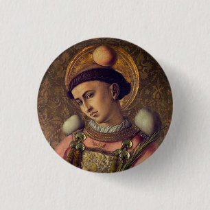 Chapa Redonda De 2,5 Cm San Esteban (por Carlo Crivelli, 1476)