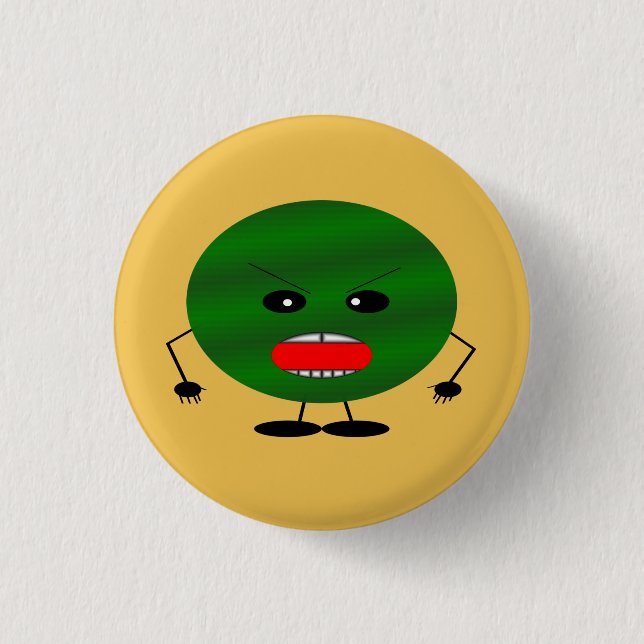 Chapa Redonda De 2,5 Cm sandía enojada (Anverso)