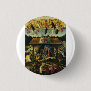 Chapa Redonda De 2,5 Cm Sandro Botticelli - El Nacimiento Místico – Arte F