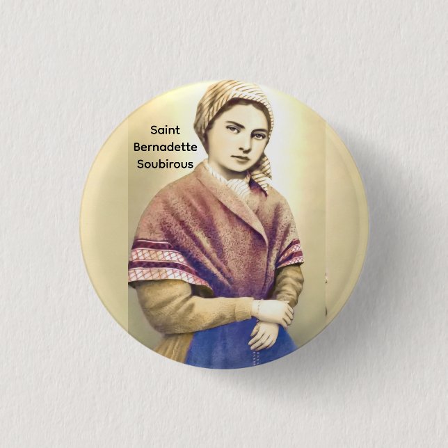 Chapa Redonda De 2,5 Cm Santa Bernadette Soubirous (Anverso)
