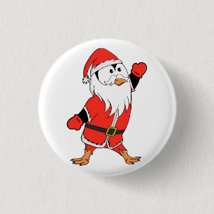 Chapa Redonda De 2,5 Cm Santa Claus Penguin lista para Navidades