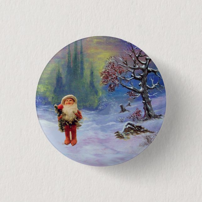 Chapa Redonda De 2,5 Cm SANTA DE LOS Navidades divertidos de GNOMES (Anverso)