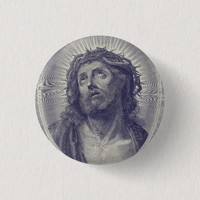 Chapa Redonda De 2,5 Cm Santa Faz de Jesús (Anverso)