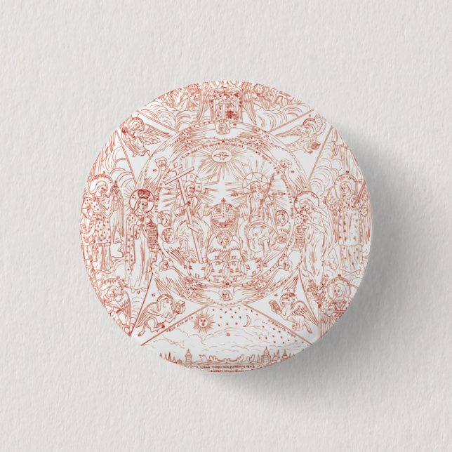 Chapa Redonda De 2,5 Cm Santísima Trinidad en Gloria (Anverso)