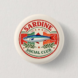 Chapa Redonda De 2,5 Cm Sardine Social Club Fiesta de Verano Italiana 