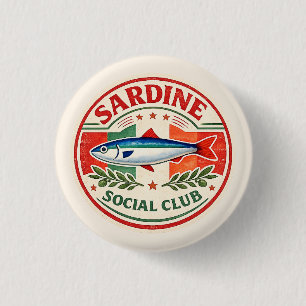 Chapa Redonda De 2,5 Cm Sardine Social Club Fiesta de Verano Italiana
